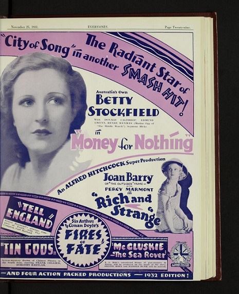Publicité pour la sortie du film en Australie 1933